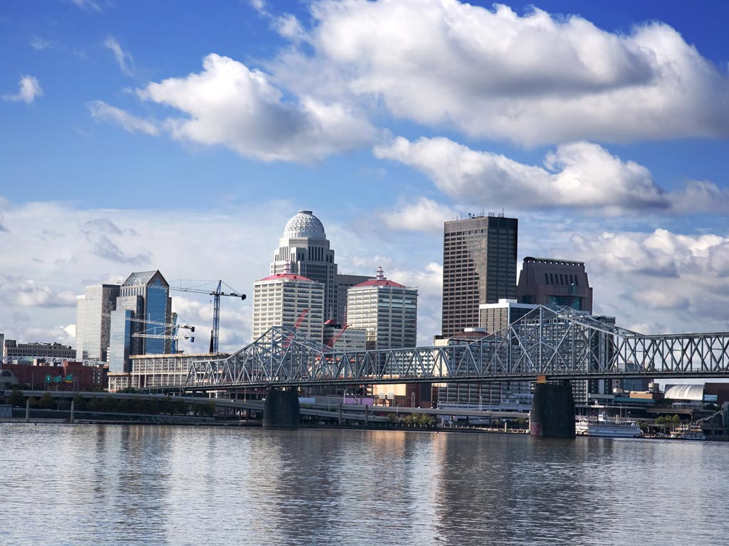 skyline of a Louisville from across the river
