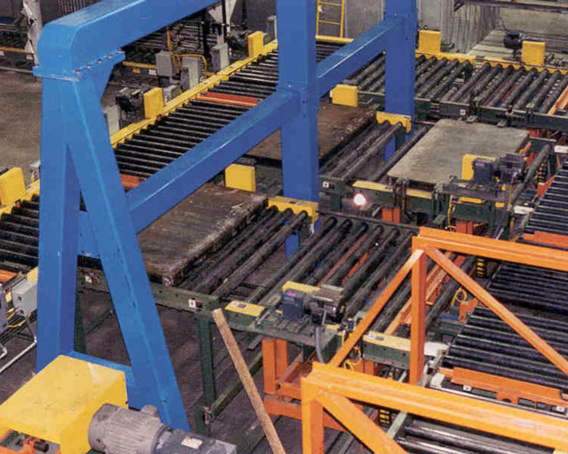 roller system in a factory line